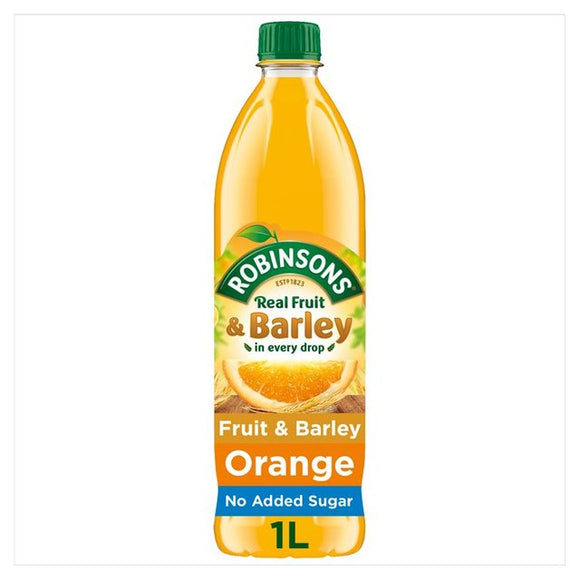 Robinsons Orange Fruit & Barley Squash No Added Sugar (PM) 12x1L [Regular Stock], Robinsons, Drinks- HP Imports