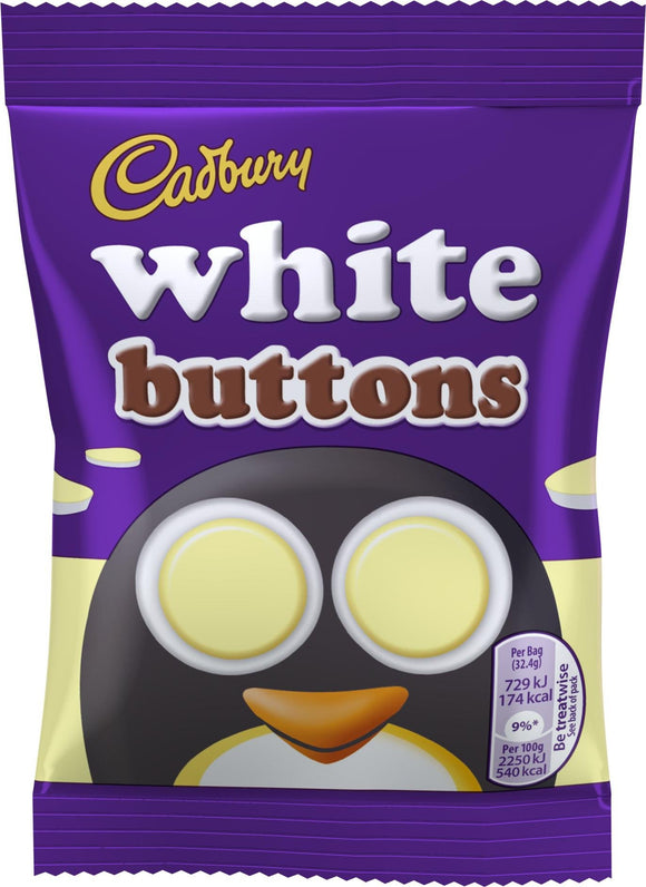 Cadbury White Buttons 48x32g [Regular Stock], Cadbury, Chocolate Bar/Bag- HP Imports
