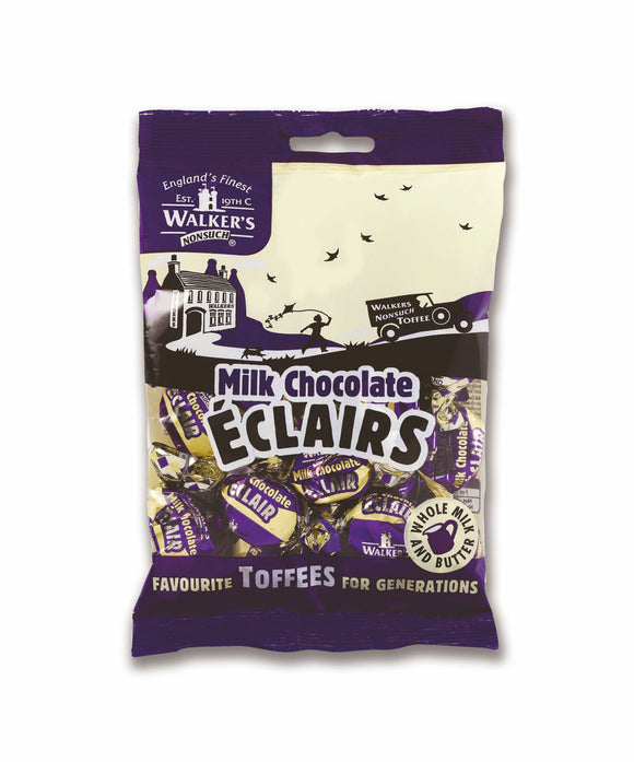 Walker's Milk Chocolate Eclairs Bags 12x150g [Regular Stock], Walkers, Bagged Candy- HP Imports