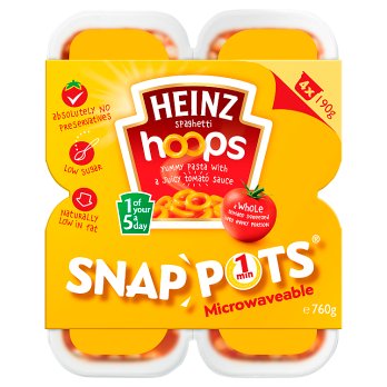 Heinz Spaghetti Hoops Snap Pots 6PK 4x190g [Regular Stock], Heinz, Noodles/Pasta/Rice- HP Imports