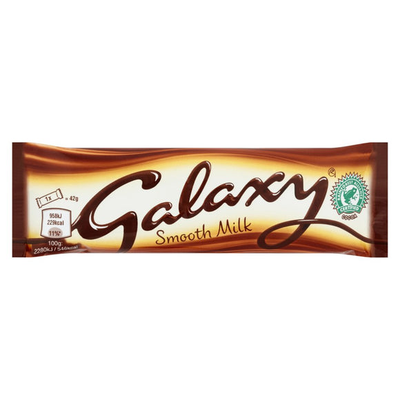 Mars Galaxy Smooth Milk Bar Std 24x42g [Regular Stock], Mars, Chocolate Bar/Bag- HP Imports