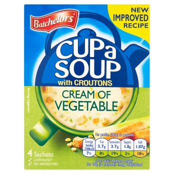 Batchelors Cup A Soup Cream Of Vegetable With Croutons 4PK 9x120g [Regular Stock], Batchelors, Soups- HP Imports