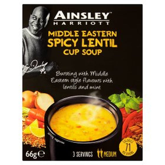 Ainsley Harriott Middle Eastern Spicy Lentil Cup Soup (PM) 12x66g [Regular Stock], Ainsley Harriot, Soups- HP Imports