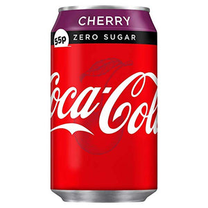 Coca-Cola Cherry Zero Sugar Cans (PM) 24x330ml [Regular Stock], Coca-Cola, Pop Cans- HP Imports