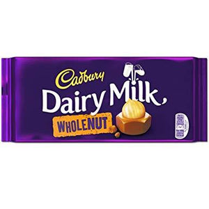 Cadbury Dairy Milk Wholenut 48x45g [Regular Stock], Cadbury, Chocolate Bar/Bag- HP Imports