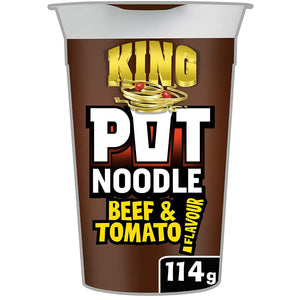 Pot Noodle King Beef & Tomato 12x114g [Regular Stock], Pot Noodle, Soups- HP Imports