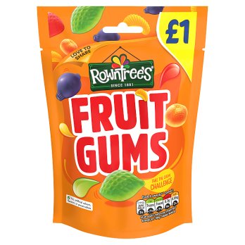 Rowntree's Fruit Gums Pouch (PM) 10x120g [Regular Stock], Rowntrees, Bagged Candy- HP Imports