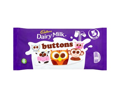 Cadbury Dairy Milk Buttons 5PK 16x70g [Regular Stock], Cadbury, Chocolate Bar/Bag- HP Imports