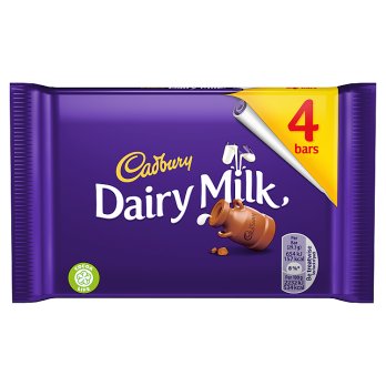 Cadbury Dairy Milk Chocolate Bar 4 Pack 14x117.2g [Regular Stock], Cadbury, Chocolate Bar/Bag- HP Imports
