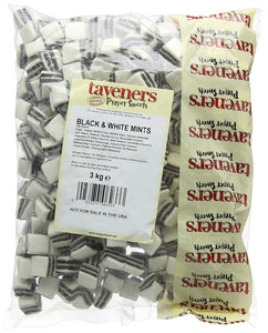 Taveners Black & White Mints (Mint Sorts) 3kg [Regular Stock], Taveners, Bulk Candy- HP Imports