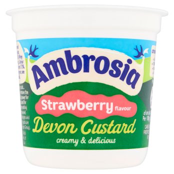 Ambrosia Strawberry Flavour Devon Custard Pot 12x150g [Regular Stock], Ambrosia, Desserts- HP Imports