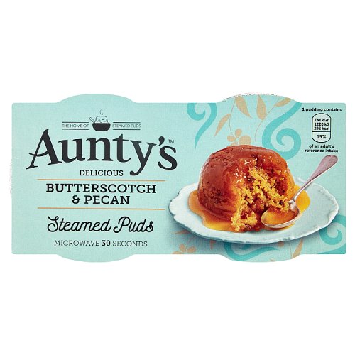 Aunty's Butterscotch & Pecan Steamed Puds 6PK 2x95g [Regular Stock], Aunty's, Desserts- HP Imports