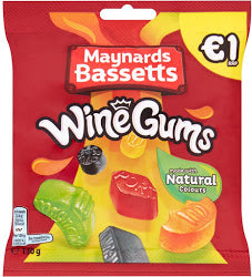 Maynards Bassetts Wine Gums Bags (PM) 12x130g [Regular Stock], Maynards Bassetts, Bagged Candy- HP Imports