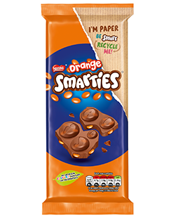 Nestle Smarties Milk Chocolate Orange Sharing Bar 12x90g [Regular Stock]
