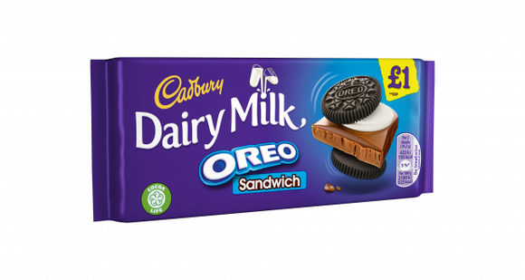 Cadbury Dairy Milk Oreo Sandwich (PM) 15x96g [Regular Stock], Cadbury, Chocolate Bar/Bag- HP Imports