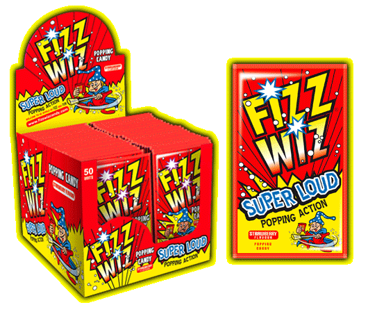 Fizz Wizz Popping Candy Strawb (50's) [Regular Stock], Fizz Wizz, Bagged Candy- HP Imports