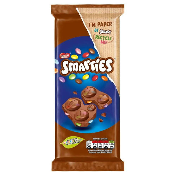 Nestle Smarties Milk Chocolate Sharing Bar 14x90g [Regular Stock]