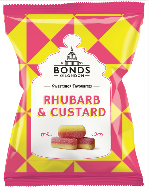Bonds Rhubarb & Custard Share Bags 12x150g [Regular Stock], Bonds, Bagged Candy- HP Imports