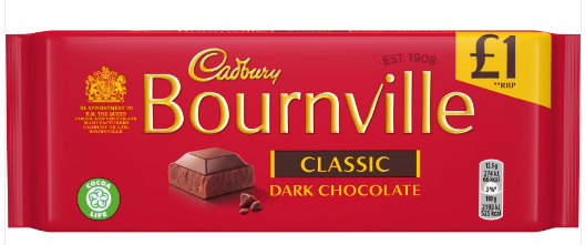 Cadbury Bournville Classic Dark Chocolate Bar (PM) 18x100g [Regular Stock], Cadbury, Chocolate Bar/Bag- HP Imports