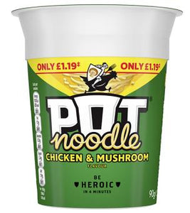 Pot Noodle Chicken & Mushroom PM 12x90g [Regular Stock], Pot Noodle, Soups- HP Imports