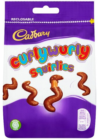 Cadbury Curly Wurly Squirlies (PM) 10x95g [Regular Stock], Cadbury, Chocolate Bar/Bag- HP Imports