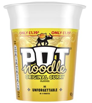 Pot Noodle Original Curry Standard (PM) 12x90g [Regular Stock], Pot Noodle, Soups- HP Imports