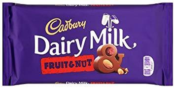 Cadbury Dairy Milk Fruit & Nut 15x200g [Regular Stock], Cadbury, Chocolate Bar/Bag- HP Imports