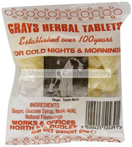 Gray's Herbal Tablets Bag 30x60g [Regular Stock], Gray's, Bagged Candy- HP Imports