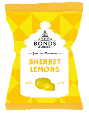Bonds Sherbet Lemons Share Bags 12x150g [Regular Stock], Bonds, Bagged Candy- HP Imports