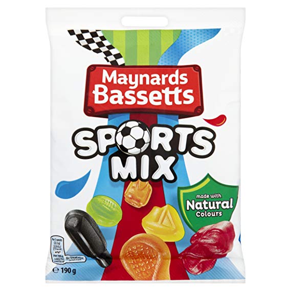 Maynards Bassetts Sports Mix Bag (PM) 12x165g [Regular Stock], Maynards Bassetts, Bagged Candy- HP Imports