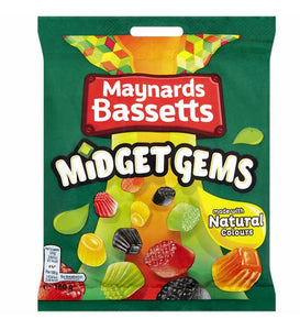 Maynards Bassetts Midget Gems Bag 12x160g [Regular Stock], Maynards Bassetts, Bagged Candy- HP Imports