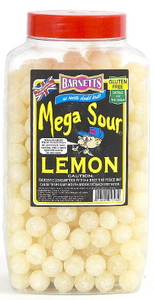 Barnetts Mega Sour Lemon Jar 3kg [Regular Stock], Barnetts, Bulk Candy- HP Imports