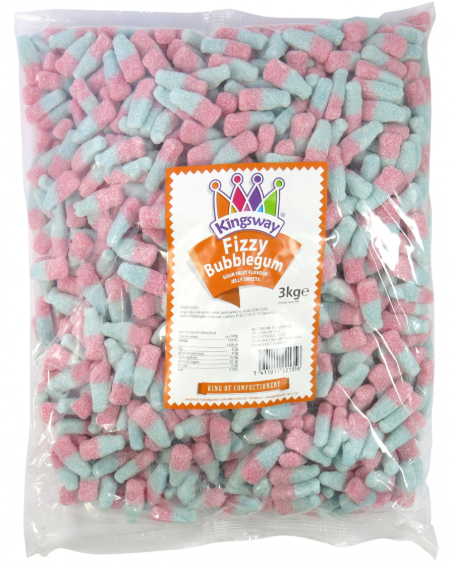 Kingsway Small Fizzy Bubblegum Bottles  3kg [Regular Stock], Kingsway, Bulk Candy- HP Imports