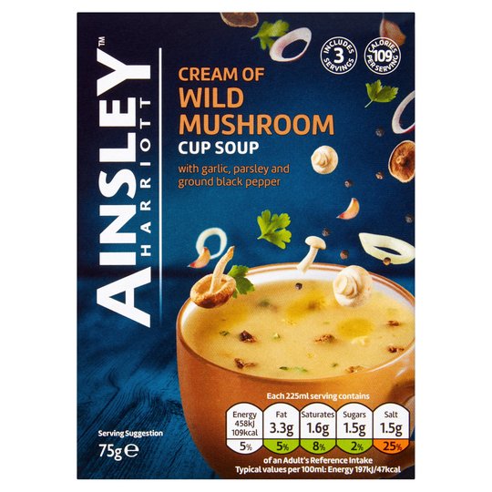 Ainsley Harriott Cream of Wild Mushroom Cup Soup 12x75g [Regular Stock], Ainsley Harriot, Soups- HP Imports
