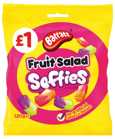 Barratt Fruit Salad Softies (PM) 12x120g [Regular Stock], Barratt, Bagged Candy- HP Imports