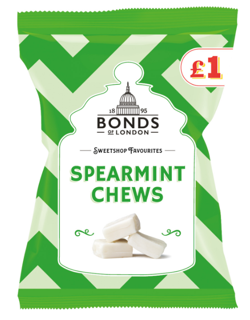 Bonds Spearmint Chews (PM) Share Bags 12x150g [Regular Stock], Bonds, Bagged Candy- HP Imports