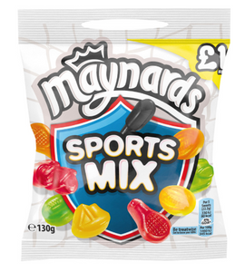 Maynards Bassetts Sports Mix Bag (PM) 12x130g [Regular Stock], Maynards Bassetts, Bagged Candy- HP Imports